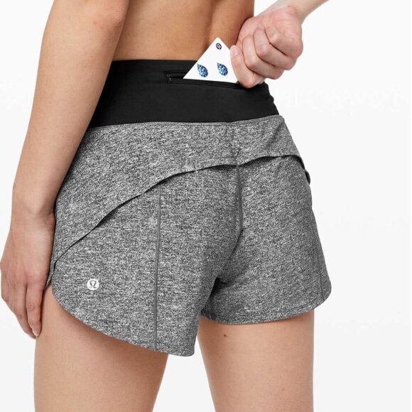 Lululemon Speed Up Short Long *4" Updated Fit Heather Lux Multi Black / Black - Picture 7 of 7